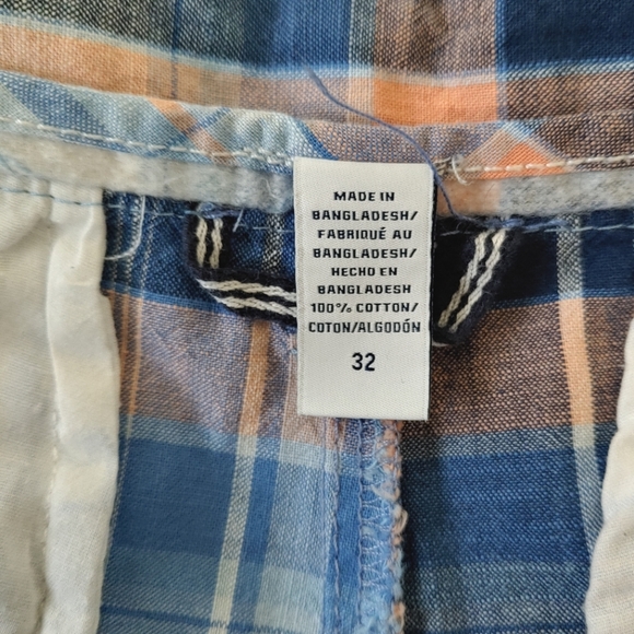 IZOD blue & orange plaid golf shorts. Size 32 - Picture 5 of 12